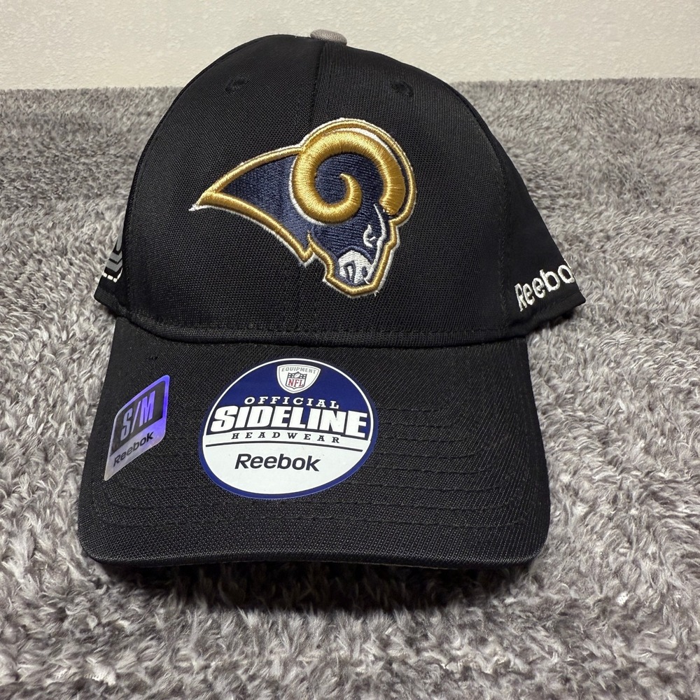 Reebok NFL Los Angeles Rams Baseball Cap‎ Official Sideline Onfield Fitted S/M